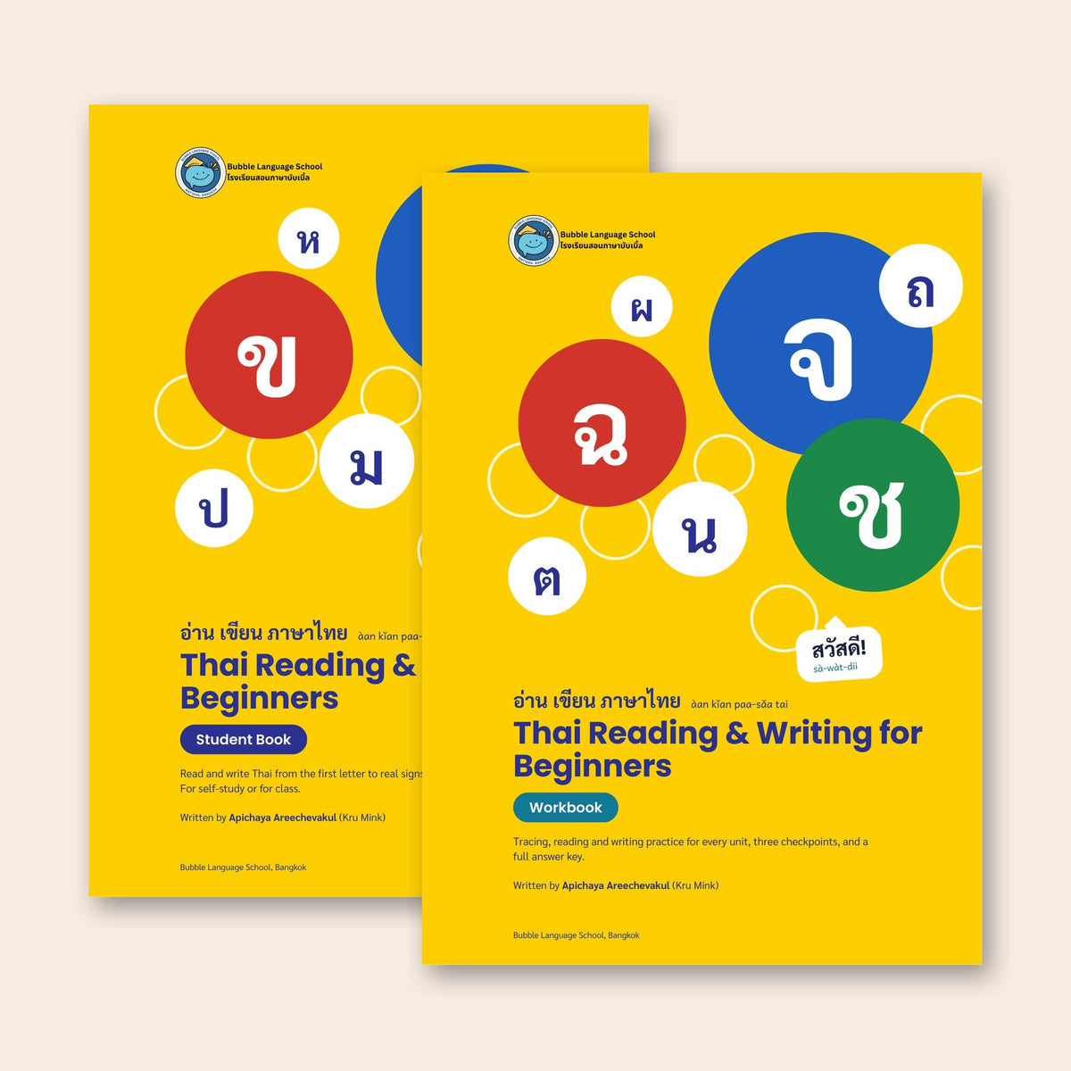 Thai Reading & Writing for Beginners – Student Book and Workbook bundle covers